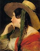 Friedrich von Amerling Girl in Yellow Hat oil on canvas